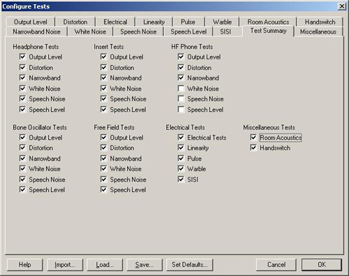 Screenshot Configure Tests