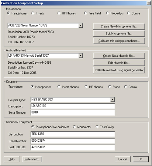 Screenshot Equipment Setup