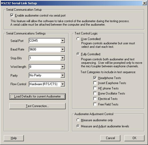 Serial control screen